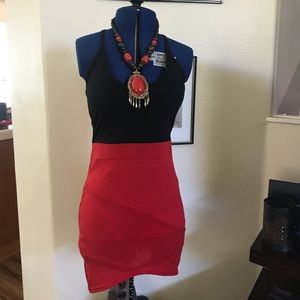 Sexy Red and black party dress.